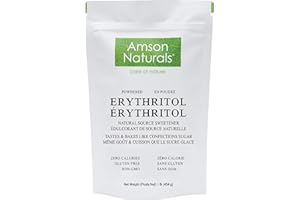 Erythritol Powdered Sweetener 1 lb / 454 g / 16 oz - Confectioners, Natural Sugar Substitute, No Calorie Sweetener, Non-GMO, 