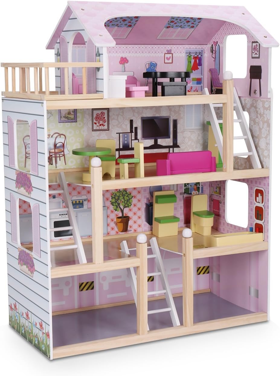 WildBird Care D1500 Mansion Uptown Dollhouse with Furniture