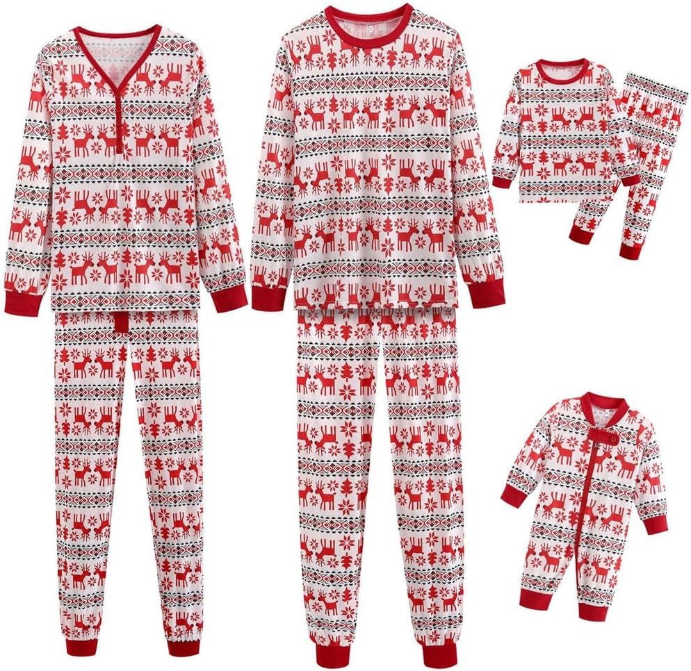 AWONGAHI Christmas Family Pajamas Set, Matching Pajamas, Long Sleeve Pajamas, Loungewear, Cute Parent and Child Top and Bottom Set, Christmas Super Pair Look, Baby Wear, Family Matching, Siblings Pair