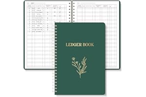 BIROYAL A5 Accounting Ledger Book - 120 Pages Spiral Finance Book for Small Business & Personal Accounting - Bill Tracker Not
