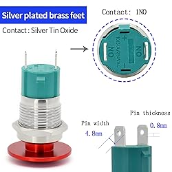 ZJWZJH 10 Amp Latching Push Button Switch 16mm
