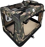 HugglePets Green Camo Fabric Dog Crate Carrier Medium 60cm Foldable