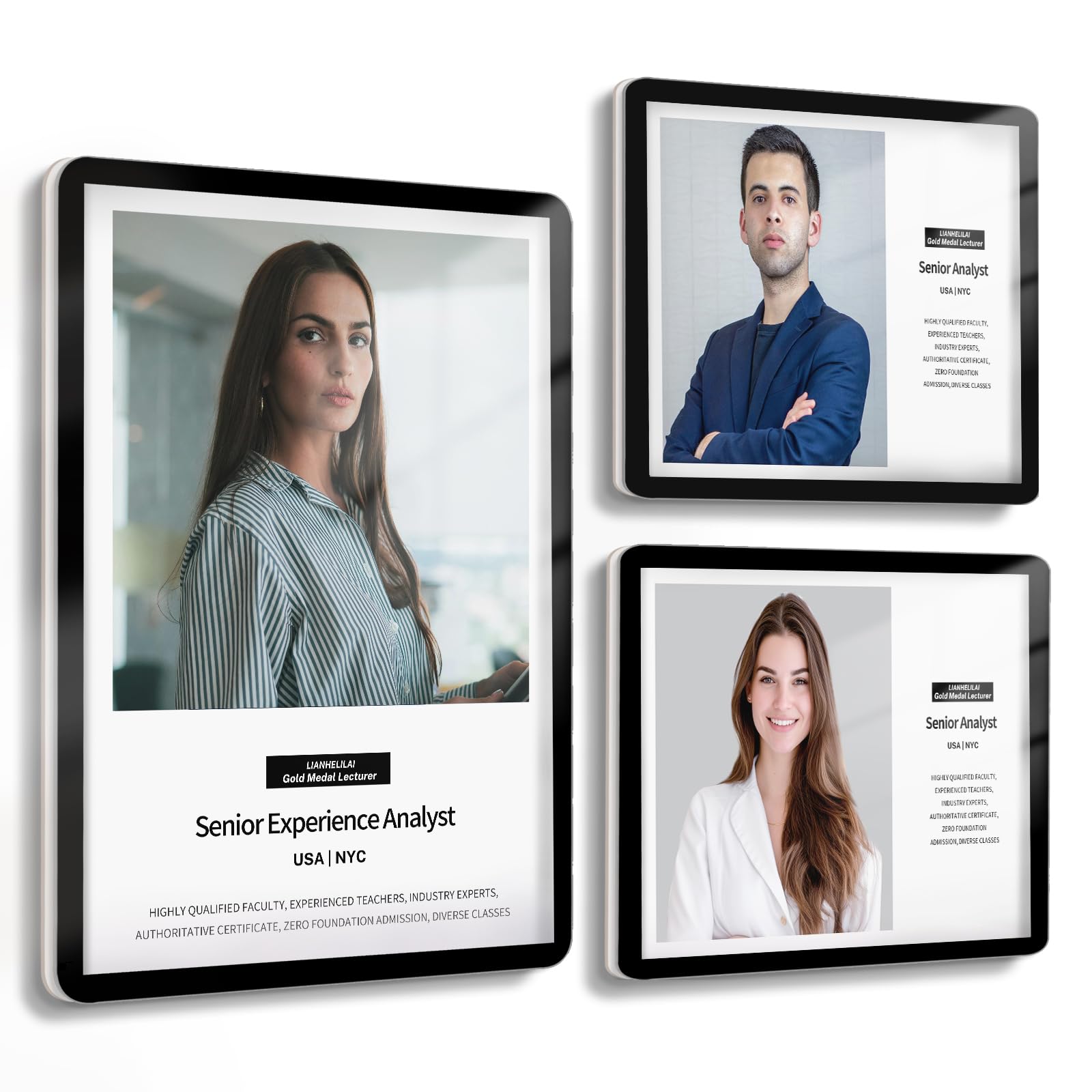 8.5x11 Floating Wall Sign Holder 2 Pack, Self-Adhesive Display Frame ...