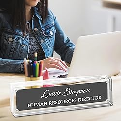 HETOOSHI Name Plate for Desk, Desk Double Sided