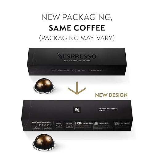 Nespresso Capsules Vertuo, Double Espresso Scuro, Dark Roast Espresso  Coffee, 30-Count Coffee Pods, Brews