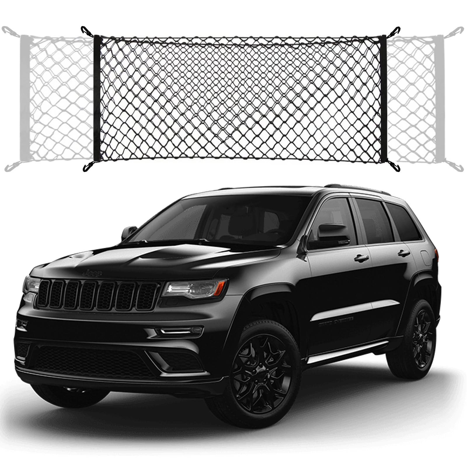 Photo 1 of Envelope Style Cargo Net Compatible with Jeep Grand Cherokee 2011-2021, Grand Cherokee WK (Not fit for WL) New 2025 2024 2023 2022, Premium SUV Car Rear Nylon Mesh Tailgate Netting