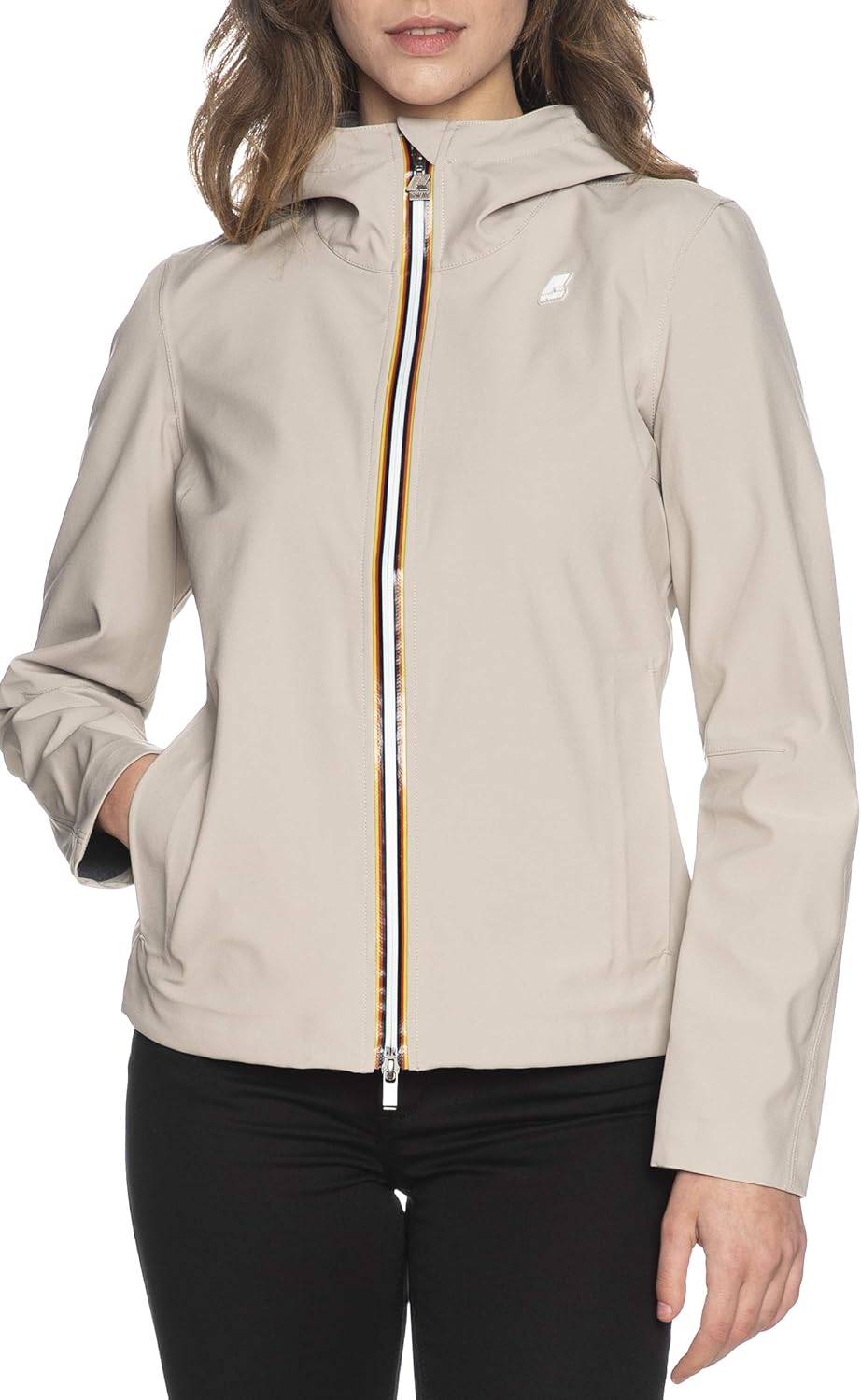 KWay Lil Bonded Jersey Women's Jacket Beige Beige 8 UK Amazon.co
