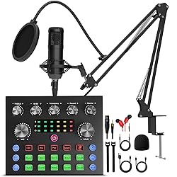 Podcast Equipment Bundle, Audio Mixer with Voice
