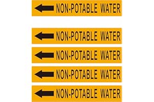 ARRCCHOLIY Pipe Flow Markers Label Stickers with Arrows 20 Packs 1-3/5 x 8 Inch Self-Stick Pipe Identification Marking Labels, Non-Potable Water Left-Pointing Arrow