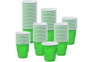 MUNILAIL 100 Pack 2 oz Plastic Shot Cups Disposable Shot Glasses Green Shot Cups for Party Wedding Wine Beer Shooting Games Mini Shot Cups