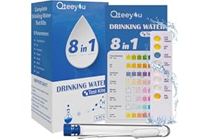QTEEYOU Lead Water Test Kit 2025 Upgraded 8 in 1 Home Drinking Water Testing Kits 8pcs Independent Bag, House Tap and Well Water Hardness Tester, Lead Test Strips for Alkalinity, pH, Copper, Nitrite&Chlorine