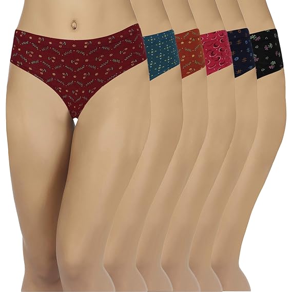 Women's Cotton Multicolor Hipster Panty (Pack of 6)