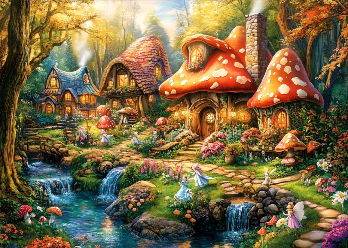Yiting 1000 Piece Jigsaw Puzzles for Adults, Mushroom/Angel/Owl/Cat/Sea World/Sea turtle/Dolphin Jigsaw Puzzles 1000 Piece for Teen, Family Fun Challenging Game Stress Relief Jigsaw Puzzle Toy Gift