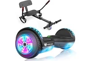 SISIGAD Hoverboard, Self Balancing Hover Board with Seat Attachment, 6.5” Hoverkart, Hover Board for adults, Gift for Kids