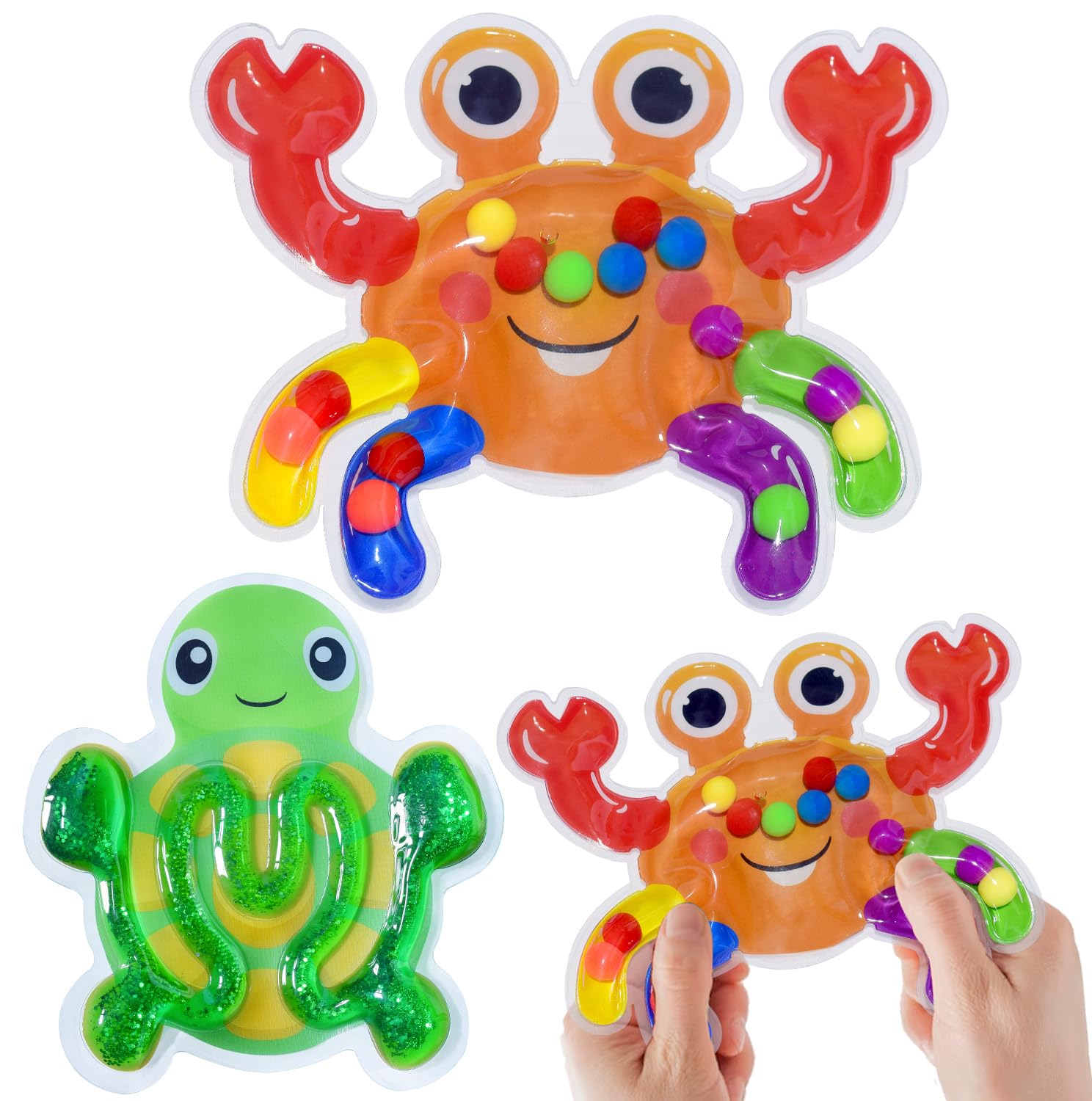 AEYAKA Color Sorting Montessori Toys โ Fine Motor Skill Sensory Game, Educational Learning Activity, Calm Down Fidget Toy for Toddlers, Travel-Friendly Stocking Stuffer for Kids Ages (Marine animals)