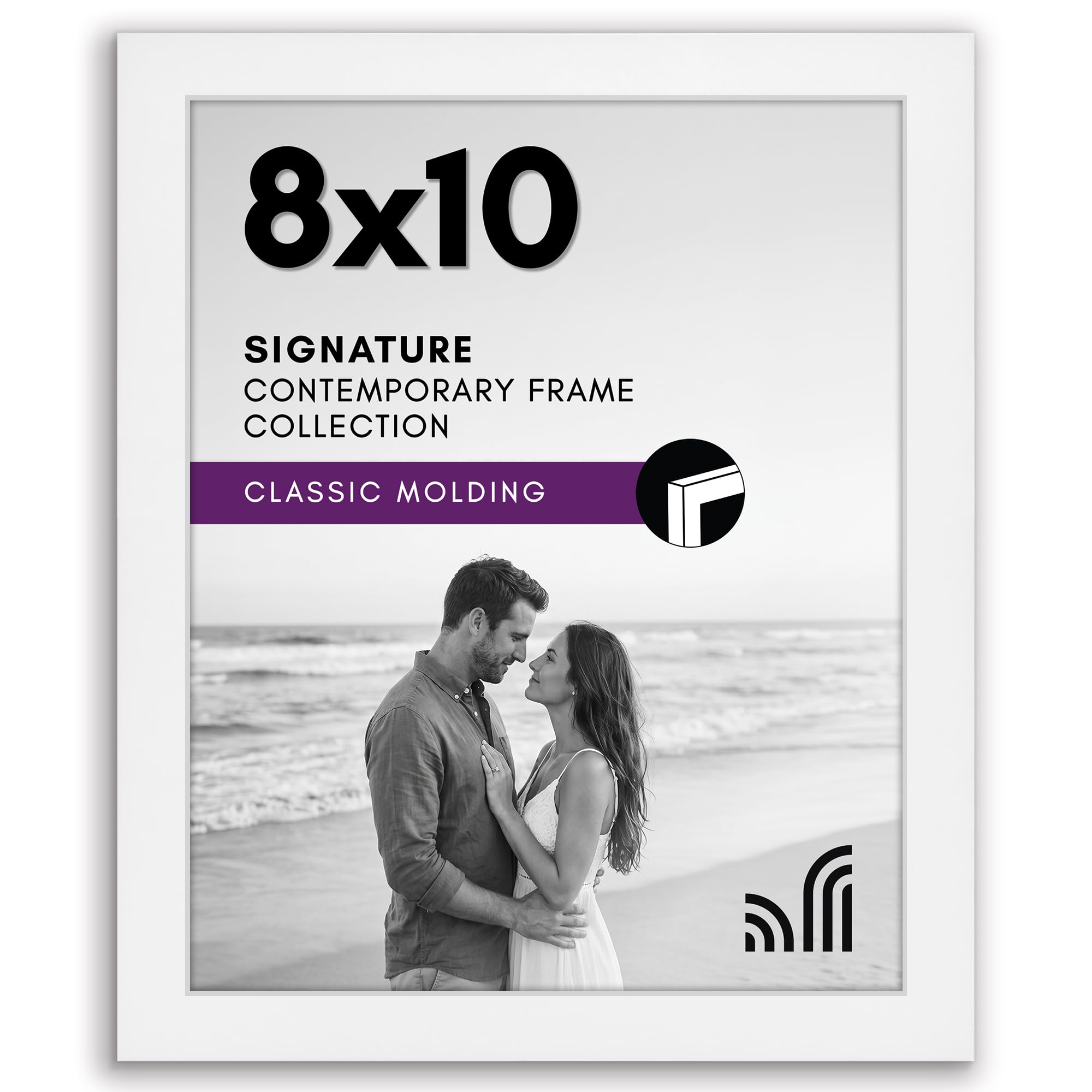 Americanflat 8x10 Picture Frame - Engineered Wood - White