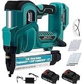 Brad Nailer Electric, 18 Gauge Brad Nail Gun, 2-in-1 Brad Nailer with 800pcs Nails&Staples, Nail Gun with 2×2.0Ah Batteries, for Woodworking, Home Improvement JOVANT