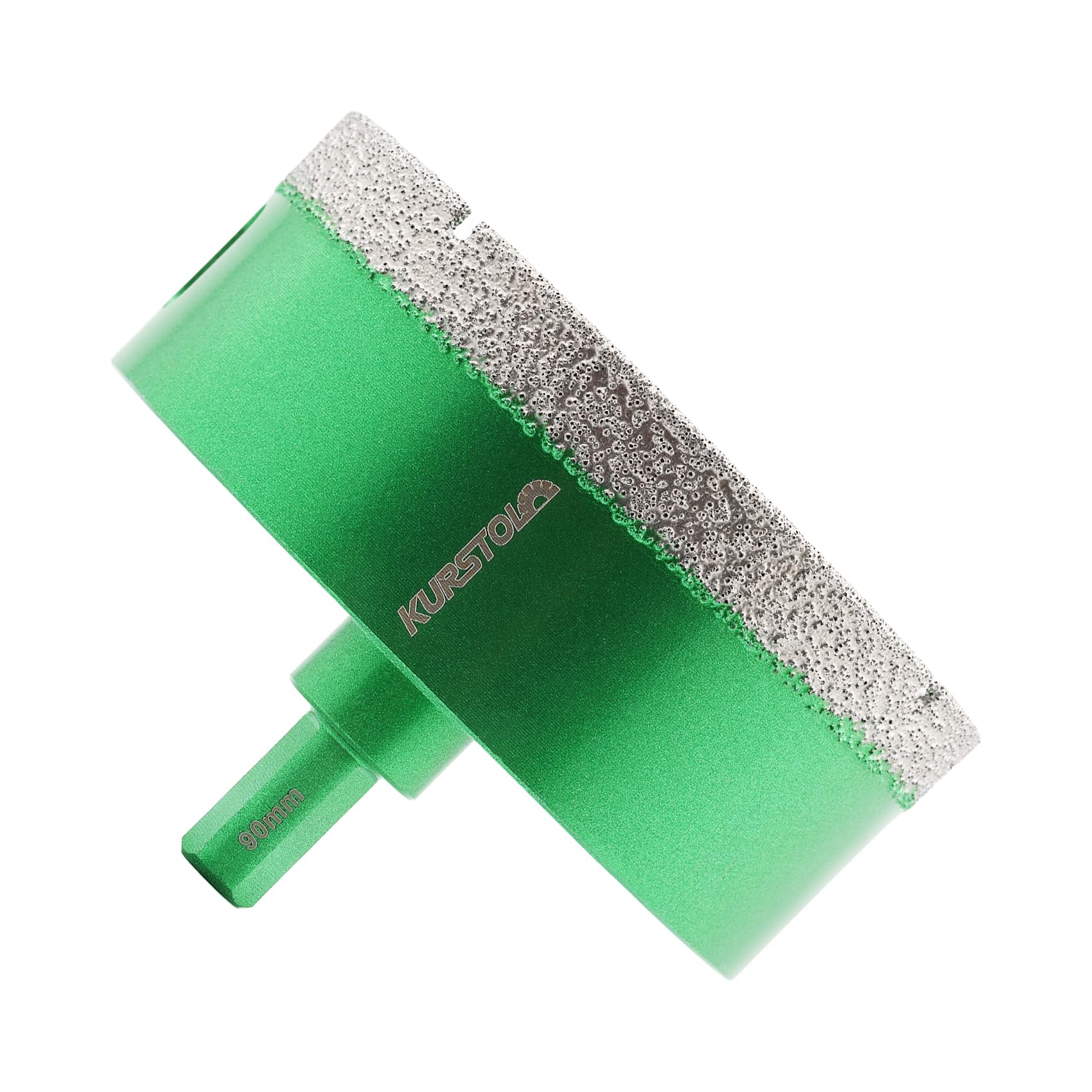 Porcelain Tile Diamond Drill Bits - 3-1/2"(90mm) Dry Diamond Hole Saw Triangle Shank for Ceramic Marble Granite Stone,Diamond Core Drill Bit Kit Fixed on Drills — image 1