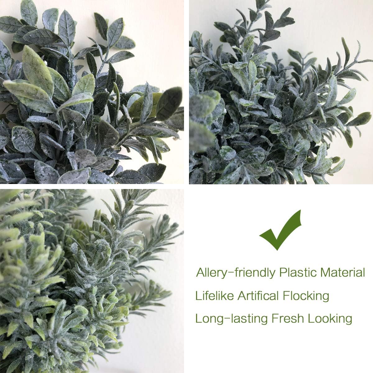 VIRONY Mini Potted Artificial Plants Plastic Fake Plants Faux Green Grass Topiary Shrubs for Home Bathroom Office Desk Decor Set of 3 Pack -