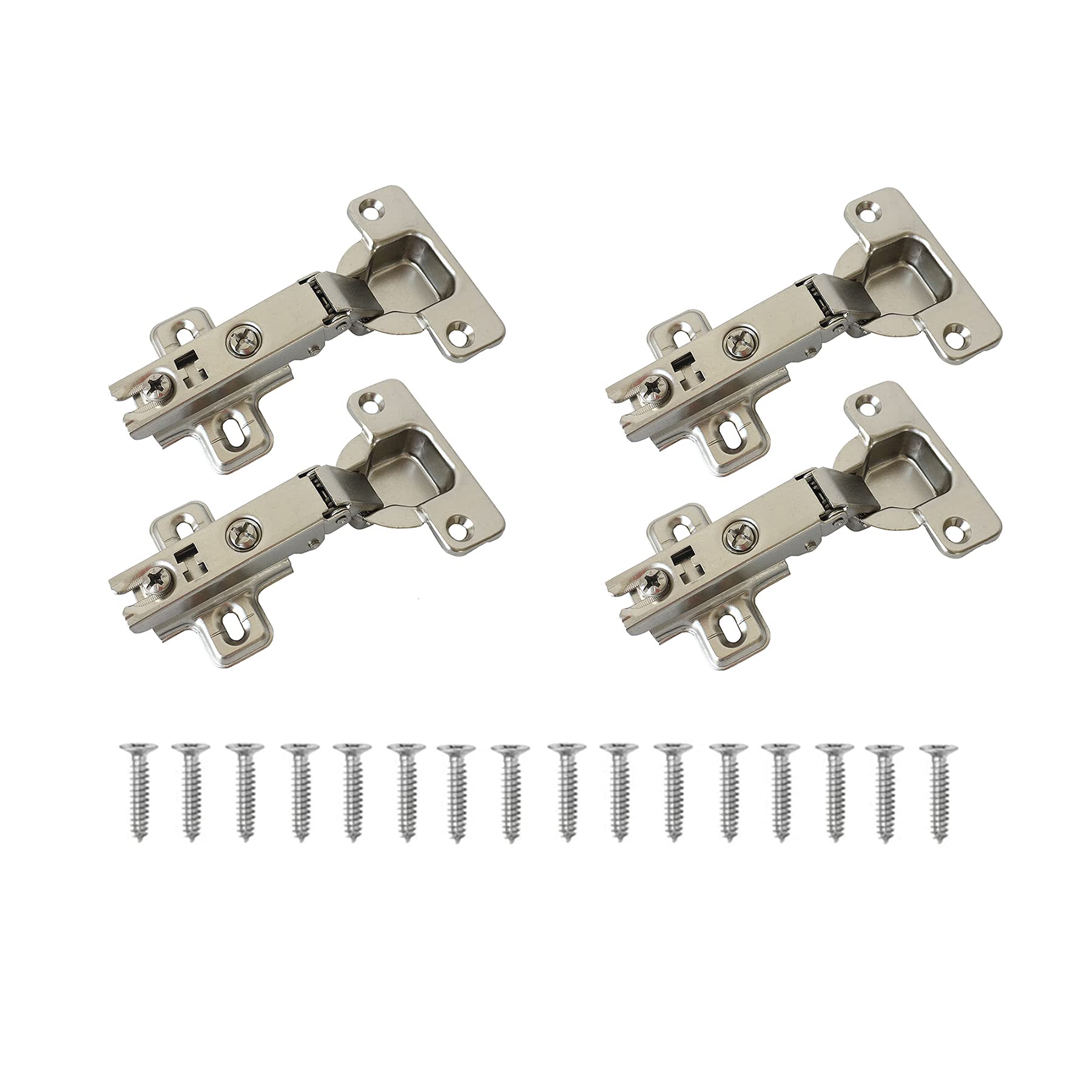 LIKERAINY 95 Degree Standard Full Overlay Hinges 35mm with Slide-on Assembly Kitchen Cabinet Cupboard Wardrobe Door Hinge Pack of 4