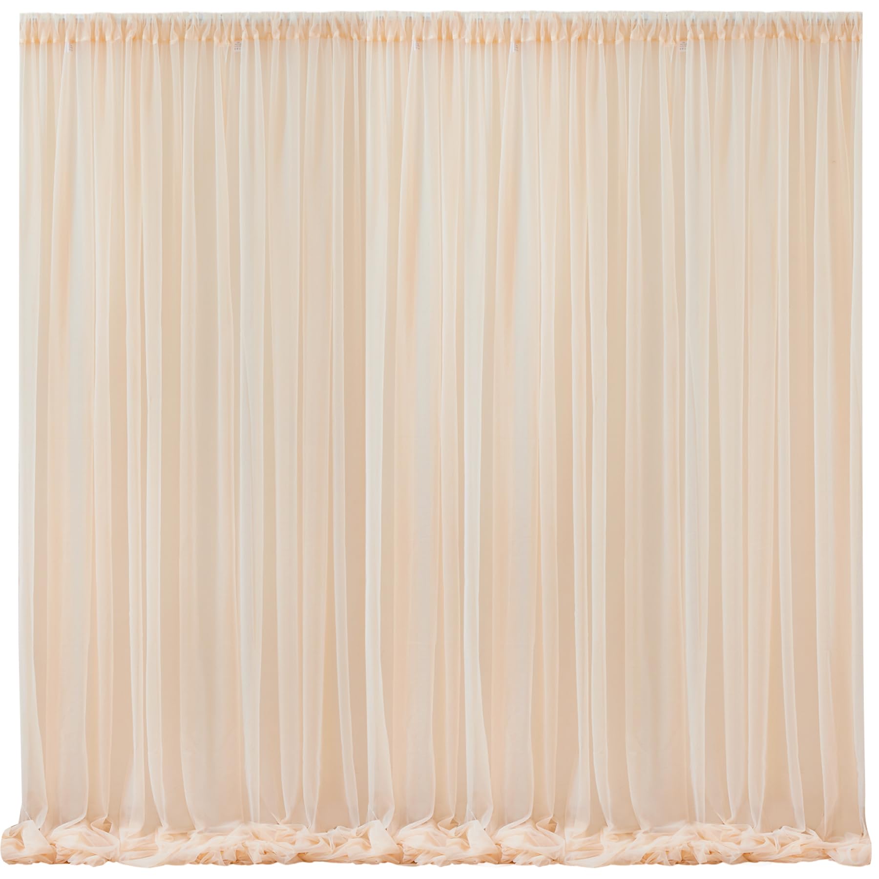 Photo 1 of 10x10 Champagne Tulle Backdrop Curtains for Parties, Sheer Backdrop Curtain Wedding Photo Background Drapes for Baby Shower Photography Birthday Party