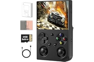 GiipGoop RG35XX Pro Handheld Game Consoles RG35XXPro Retro Gaming Console with 64GB 4353 Games Card Video Game Console Portable Pocket Arcade Support 30+ Simulators WiFi Bluetooth HD Output Black