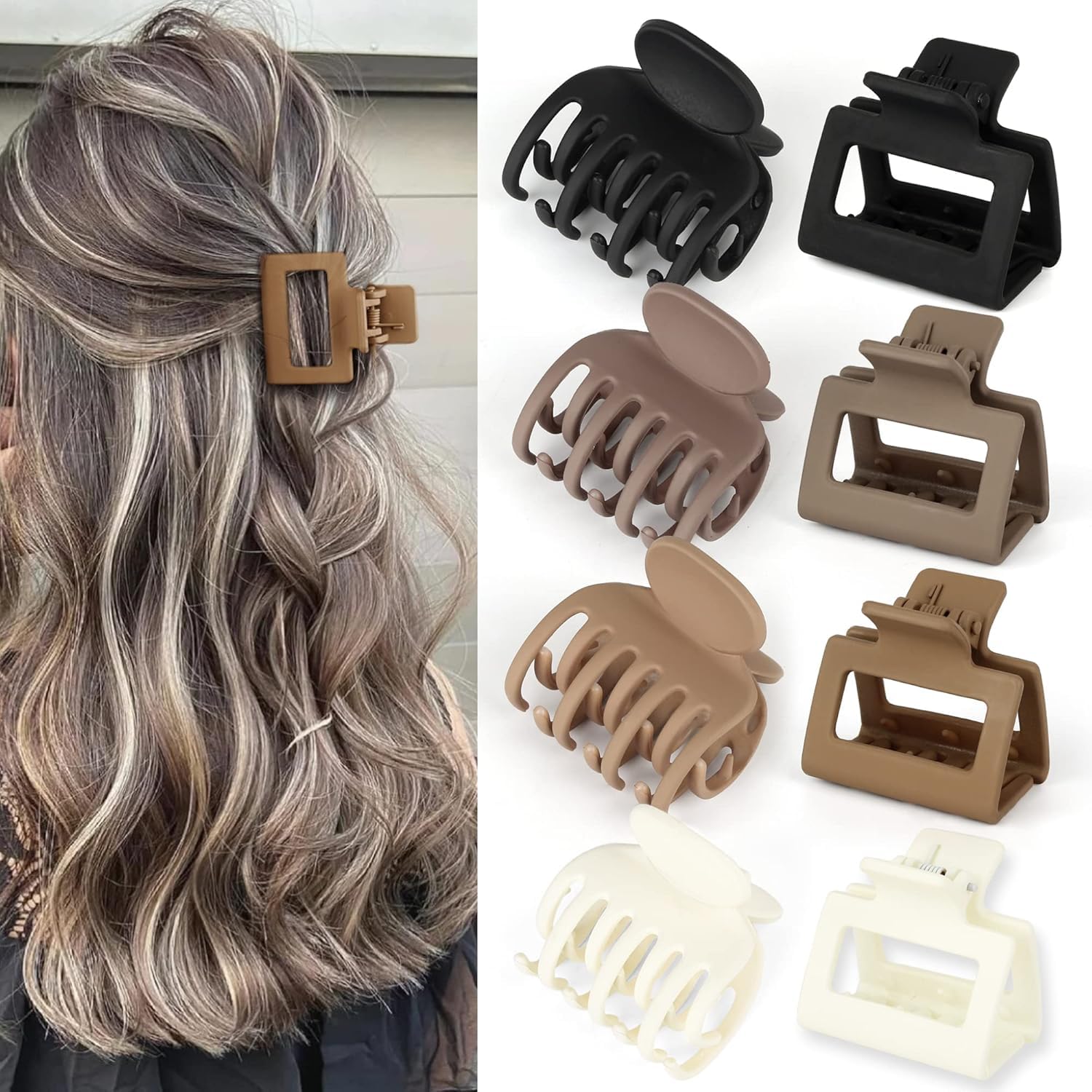 Small Claw Clips Hair Clips for Women| Rectangle Claw Clips for Fine Hair Square Hair Clips for Thin Hair Accessories for Women