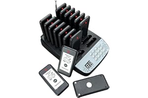 SAVVYMATE Buzzers for Restaurant - 16 Wireless Pagers,1640ft Long Range Restaurant Vibrating Buzzers with Beeping,Vibration,Flashing,Buzzer Pager System for Food Truck, Church, Cafe,Nursery,Bars