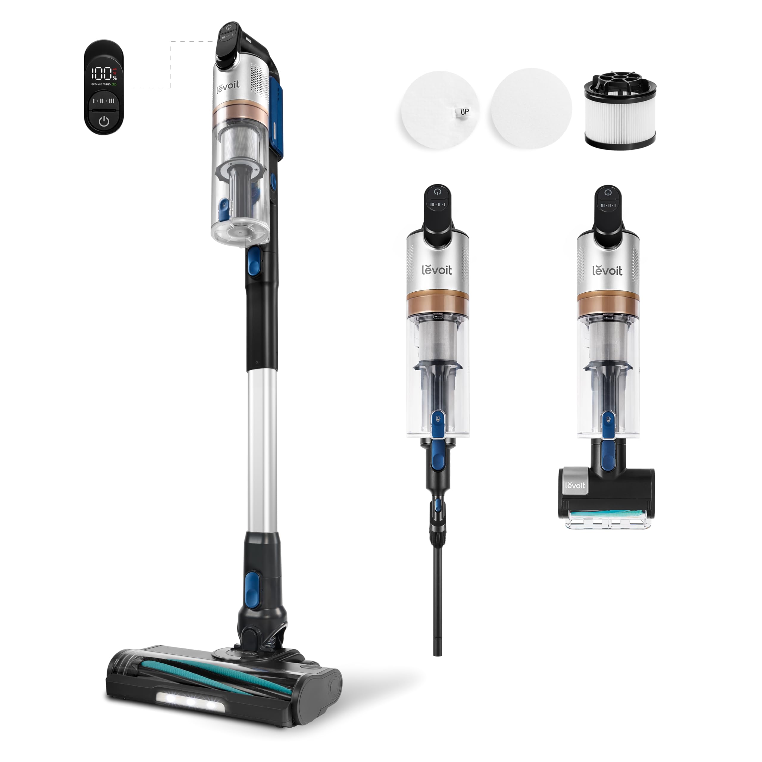 LEVOIT Cordless Vacuum Cleaner with HEPA Filter, Stick Vac with Tangle-Resistant Design, Up to 60 Mins, Powerful Suction, Lightweight, Mini Motorized Brush, for Carpet, Hard Floor, Pet Hair, LVAC-300