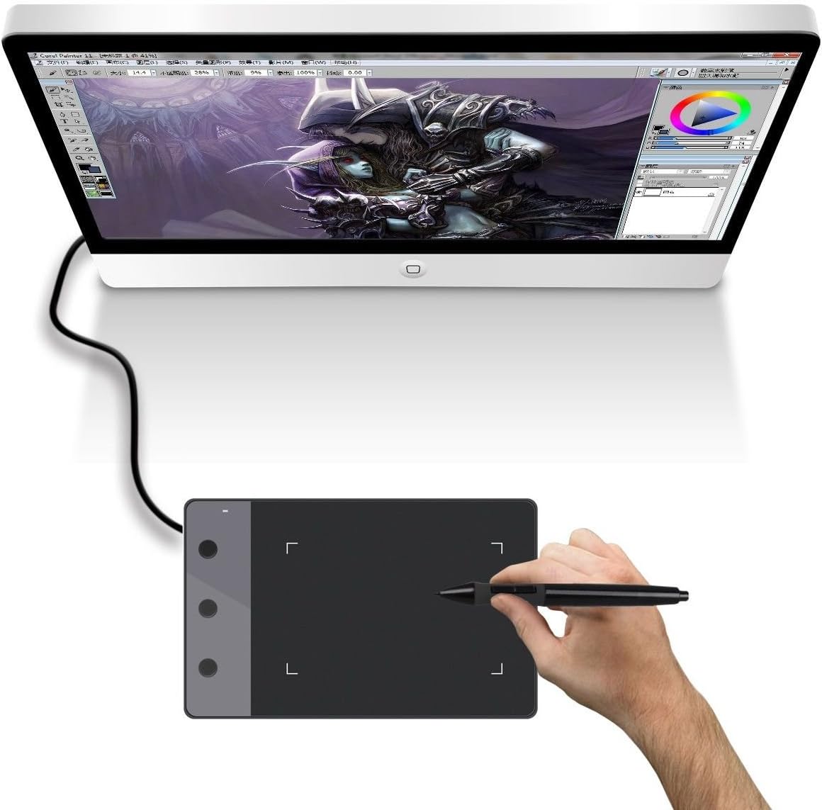 Mini tablette graphique 5 pouces dessin digital stylet sans fil noir