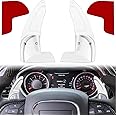 Steering Wheel Shift Paddle Extended Shifter Trim Cover for Dodge Challenger Charger Durango RT & Scat Pack 2015-2021, For Jeep Grand Cherokee 2014-2021 Interior Decoration Accessories (White 2PCS)
