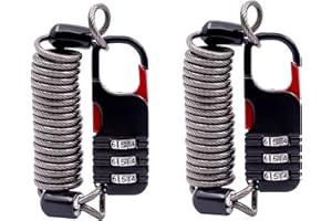 UP Security Small Combination Ski Lock with Retractable Cable (3ft/91cm Wire), Thin Cable Locks with Combination for Travel Luggage, Suitcases, Backpack, Snowboard, Bike, Motorcycle Helmet Anti Theft