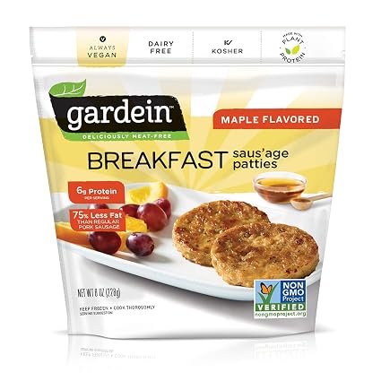 Gardein Maple Flavored Breakfast Plant-Based Saus'age, Vegan, Frozen, 8 oz.