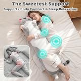 Mewaii 36in Long Cat Plush Pillow Gray Sleeping Hugging Plush Toy view 5