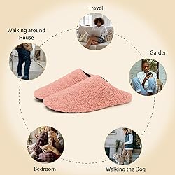 QFH House Slippers for Women Men Cozy Sock Shoes
