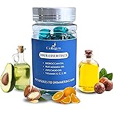 Collagen Tripeptides - Healthy Glowing Hair Oil, 40 Capsules, 5oz per Bottle, with Moroccan Oil and Essential Vitamins, No-Rinse Formula for Frizz Control Combined + GHK-Cu