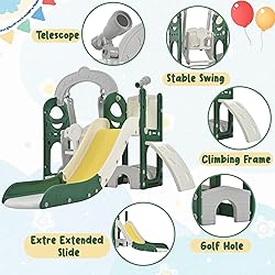Virubi 6 in 1 Toddler Slide with Swing