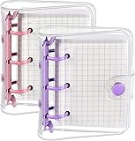 2 Sets Mini 3 Ring Binder Transparent Covers with