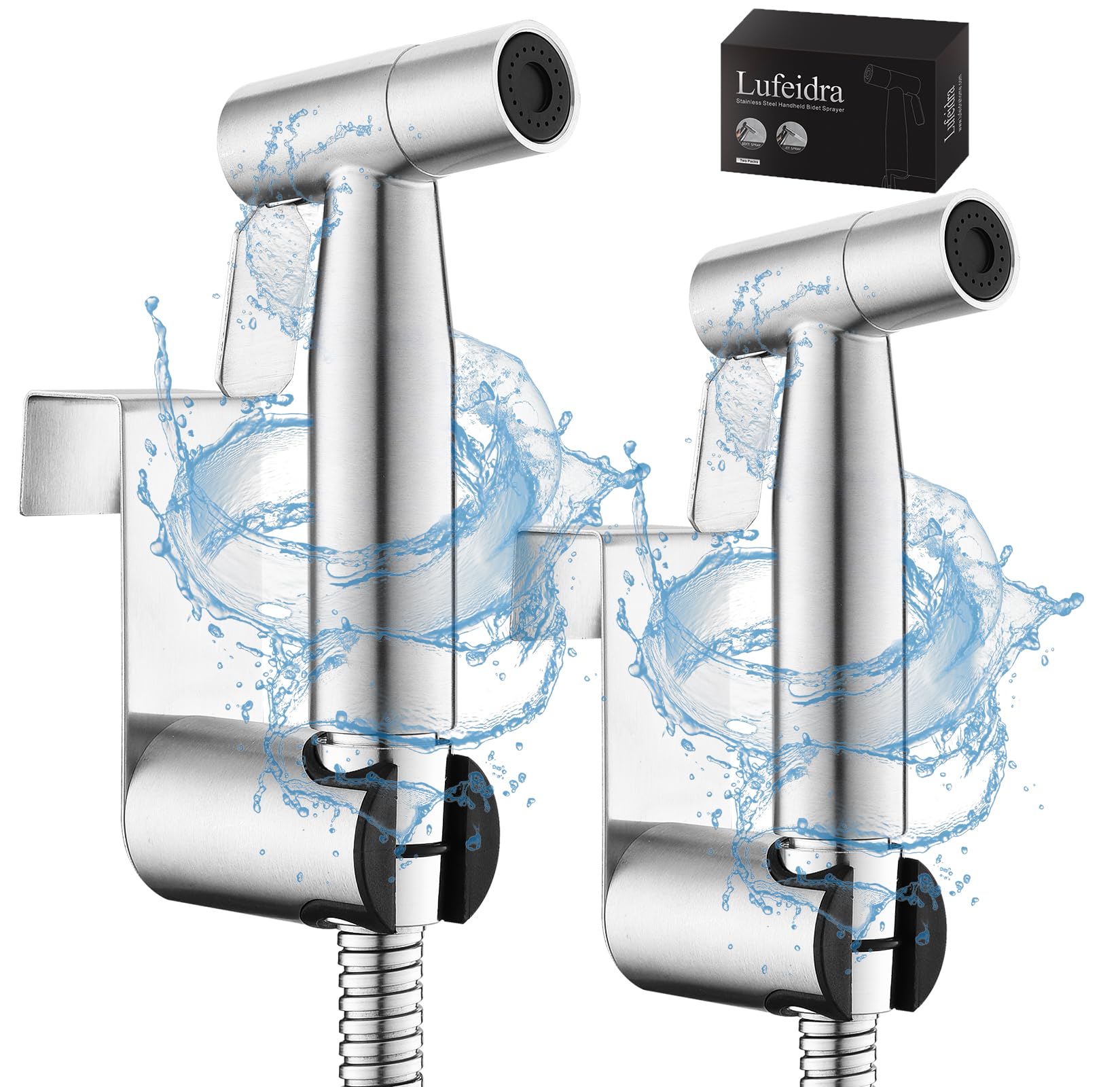 LUFEIDRA 2 Pack Handheld Bidet Sprayer for Toilet, Adjustable Water Flow