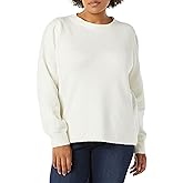Amazon Essentials Women's Soft Touch Pleated Shoulder Crewneck Sweater
