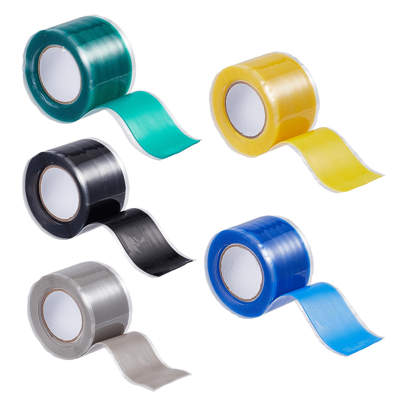 NICENEEDED 5 PCS Kayak Sup Paddle Grip Tape, Silicone Plumbing Hose Repair Tape, Waterproof Self Fusing Anti Slip Rubber Tape for Kayak Canoe and Dragon Boat Paddles