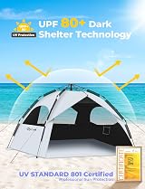 Glymnis Pop Up Beach Tent Large 4-6 Person Instant Sun Shelter UV 50+ view 4