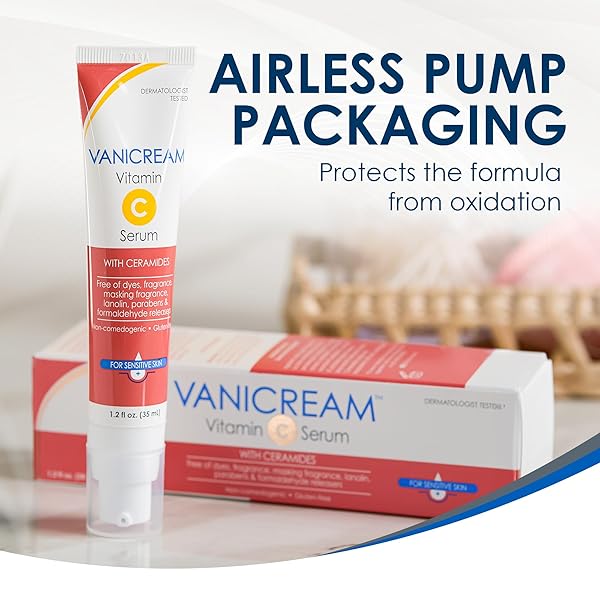 VANICREAM VITAMIN C SERUM, 1.2 FL OZ, FORMULATED WITHOUT COMMON IRRITANTS FOR SENSITIVE SKIN, MILKY AND LIGHTWEIGHT BRIGHTENING SERUM, HYDRATES & BOOSTS GLOW, DERMATOLOGIST-TESTED
