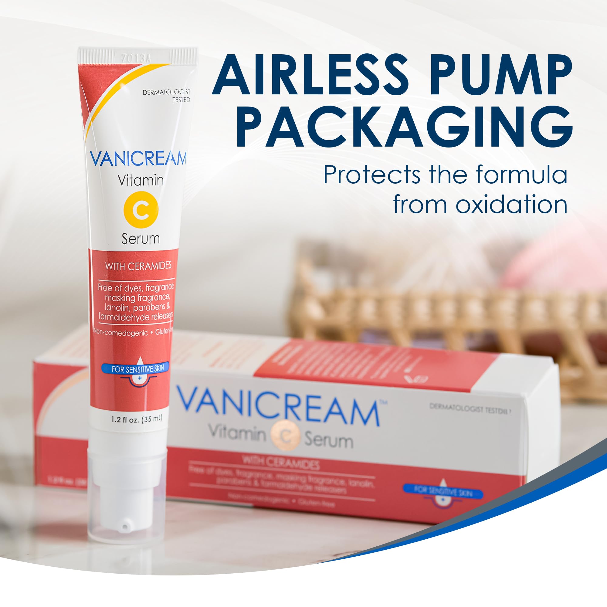 Vanicream Vitamin C Serum, 1.2 Fl Oz, Formulated without Common Irritants for Sensitive Skin, Milky and Lightweight Brightening Serum, Hydrates & Boosts Glow, Dermatologist-Tested