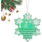 Snowflake-Shaped Sea Glass Friendship Decor, Handcrafted Sea Glass Ornament, Friendship Keepsake Christmas Decoration for Friends, Winter Christmas Snowflake Decorations Indoor