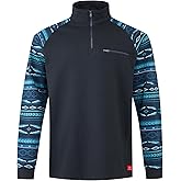 FR Hoodie for Men 12oz Cat 2 Flame Resistant Quarter Zip Pullover - Men's Camo & Aztec Print Work Sweatshirt