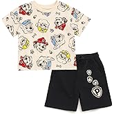 Nickelodeon Paw Patrol T-Shirt and French Terry Shorts Outfit Set Infant to Big Kid Sizes (12 Months - 10-12)