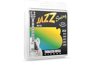 Thomastik-Infeld Jazz Swing Guitar Accessory - Flatwound Acoustic Guitar Strings - For a Rich and Warm Traditional Jazz Sound - Nickel Flat Wounds E, B, G, D, A, E Set