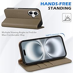 SHIELDON Wallet Case Phone Case for iPhone 16 Plus