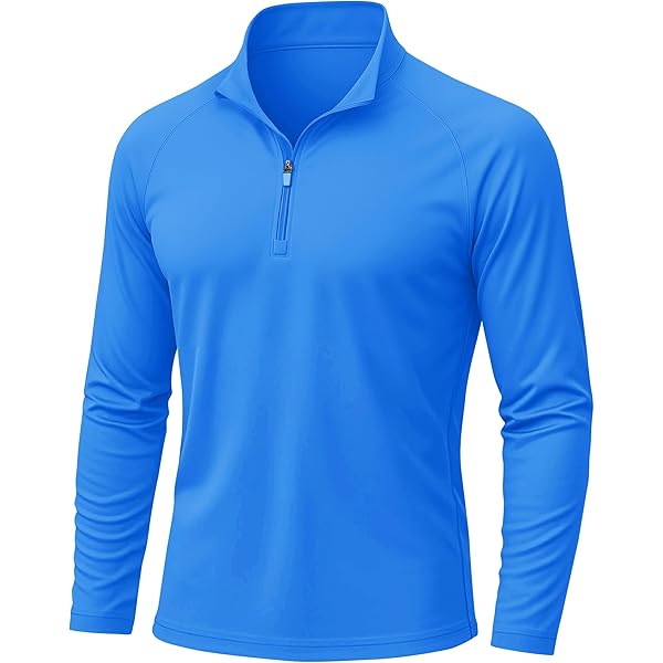 Men UPF 50+ Long Sleeve Shirts 1/4 Zip Up SPF UV Sun Protection
